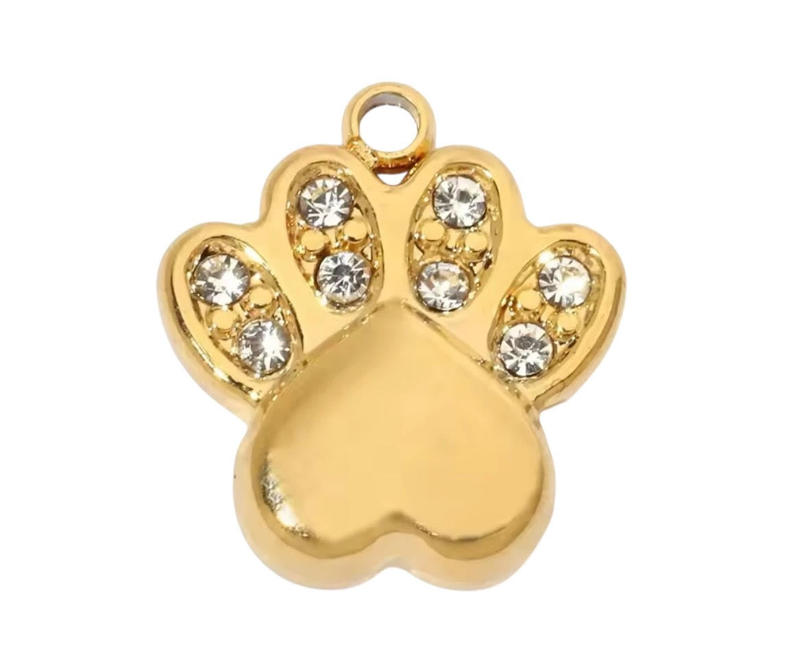 Small Solid Paw Print Charm