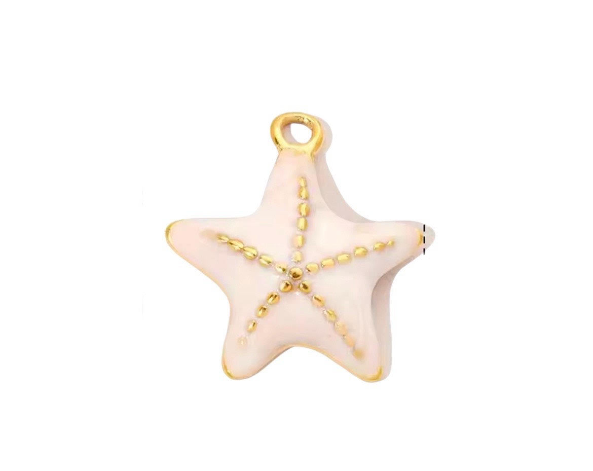 Small Star Fish Charm I White