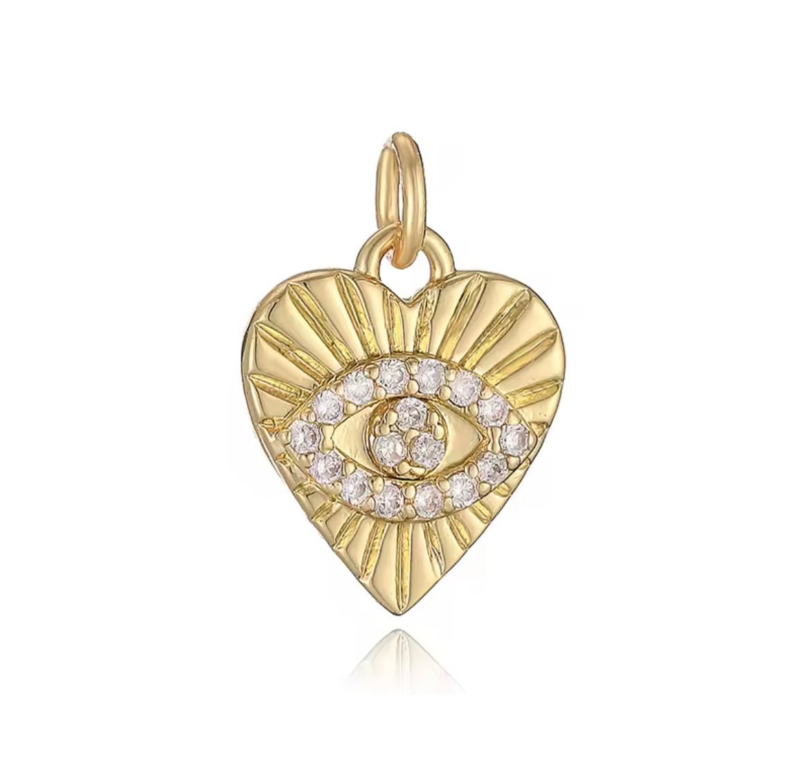 Small Clear Heart Eye Charm