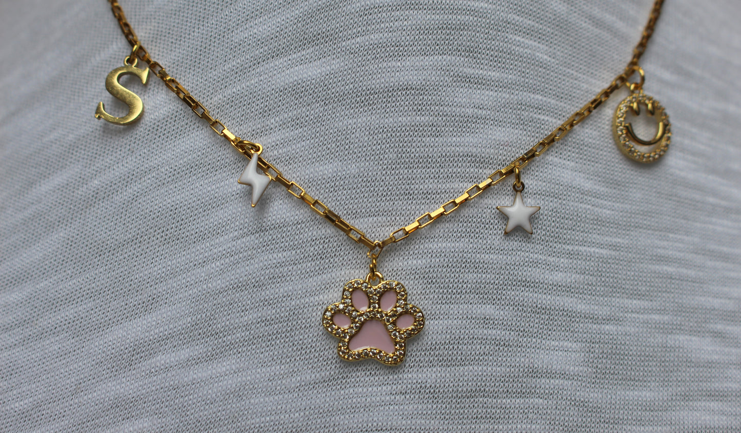 Small Enameled Paw Print Charm