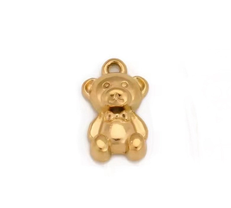 Small Solid Teddy Bear Charm