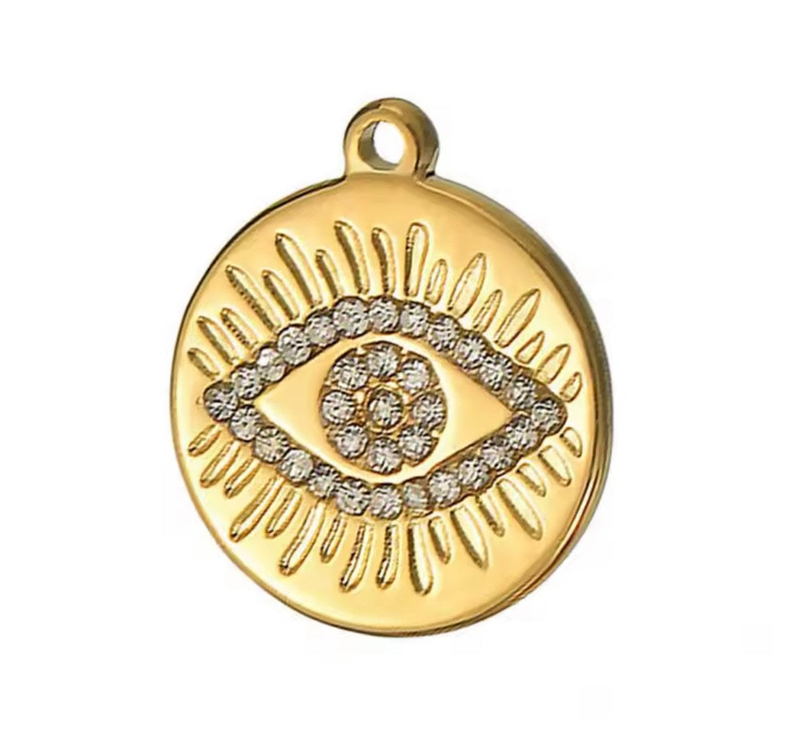 Medium Gold Protective coin Charm