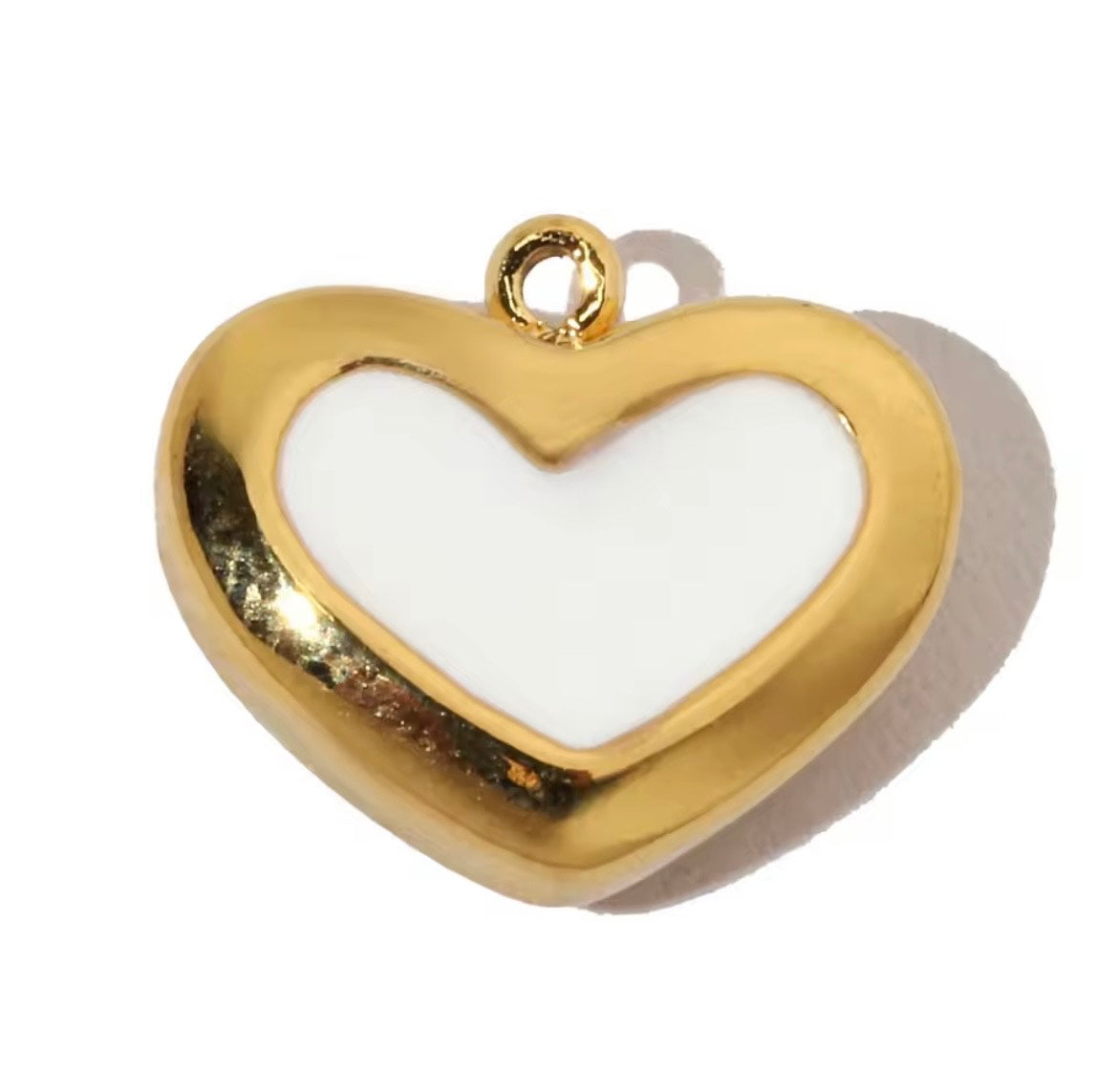 Small Gold Trimmed Heart Charm