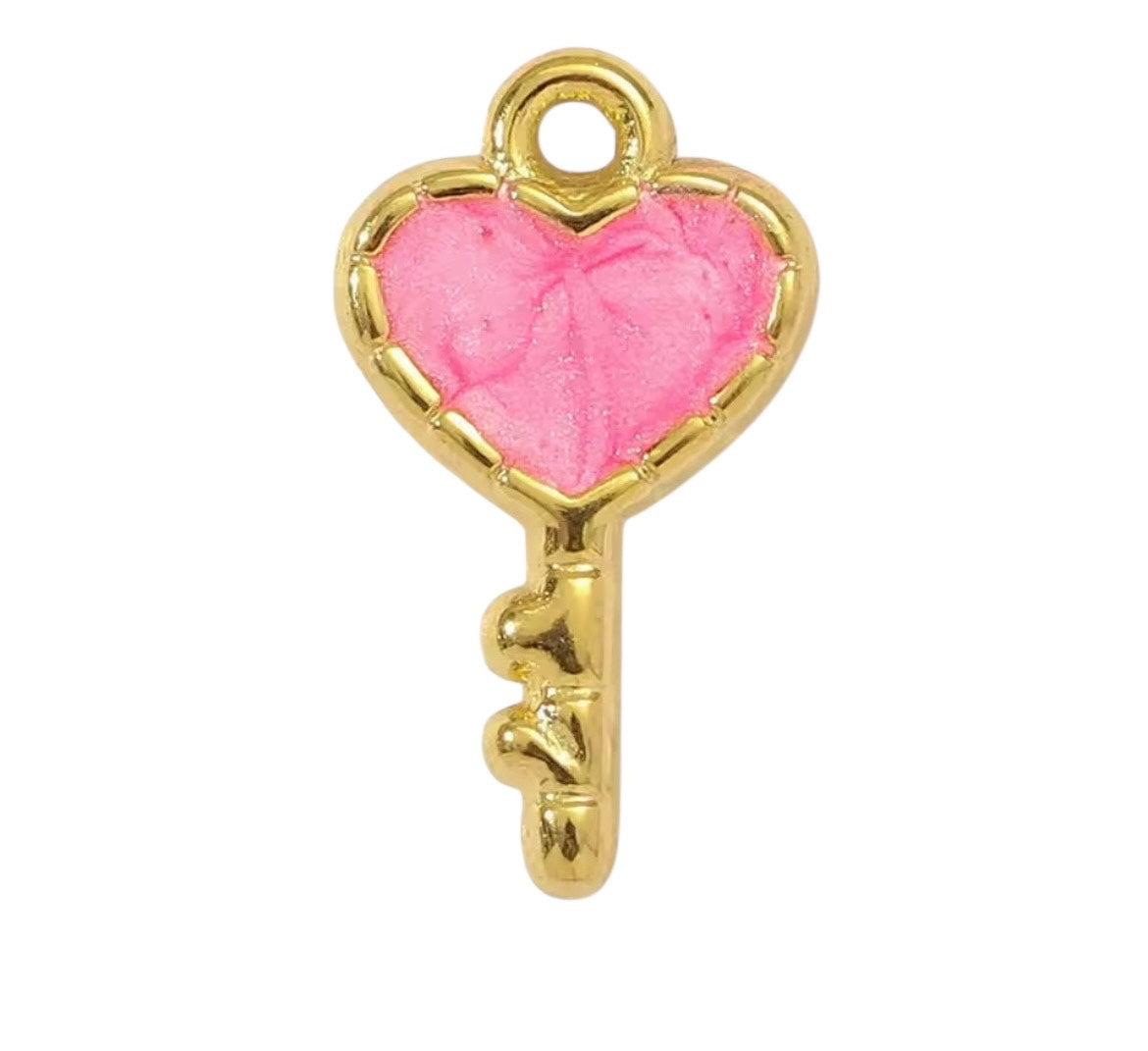 Small Enamel Key Charm