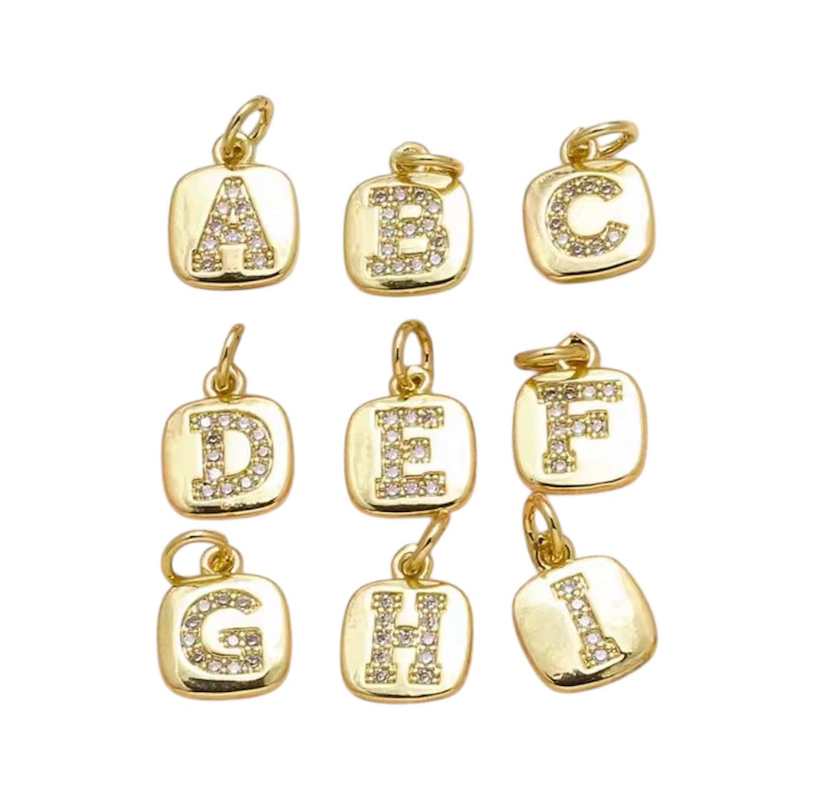 Small Square Letter Charm