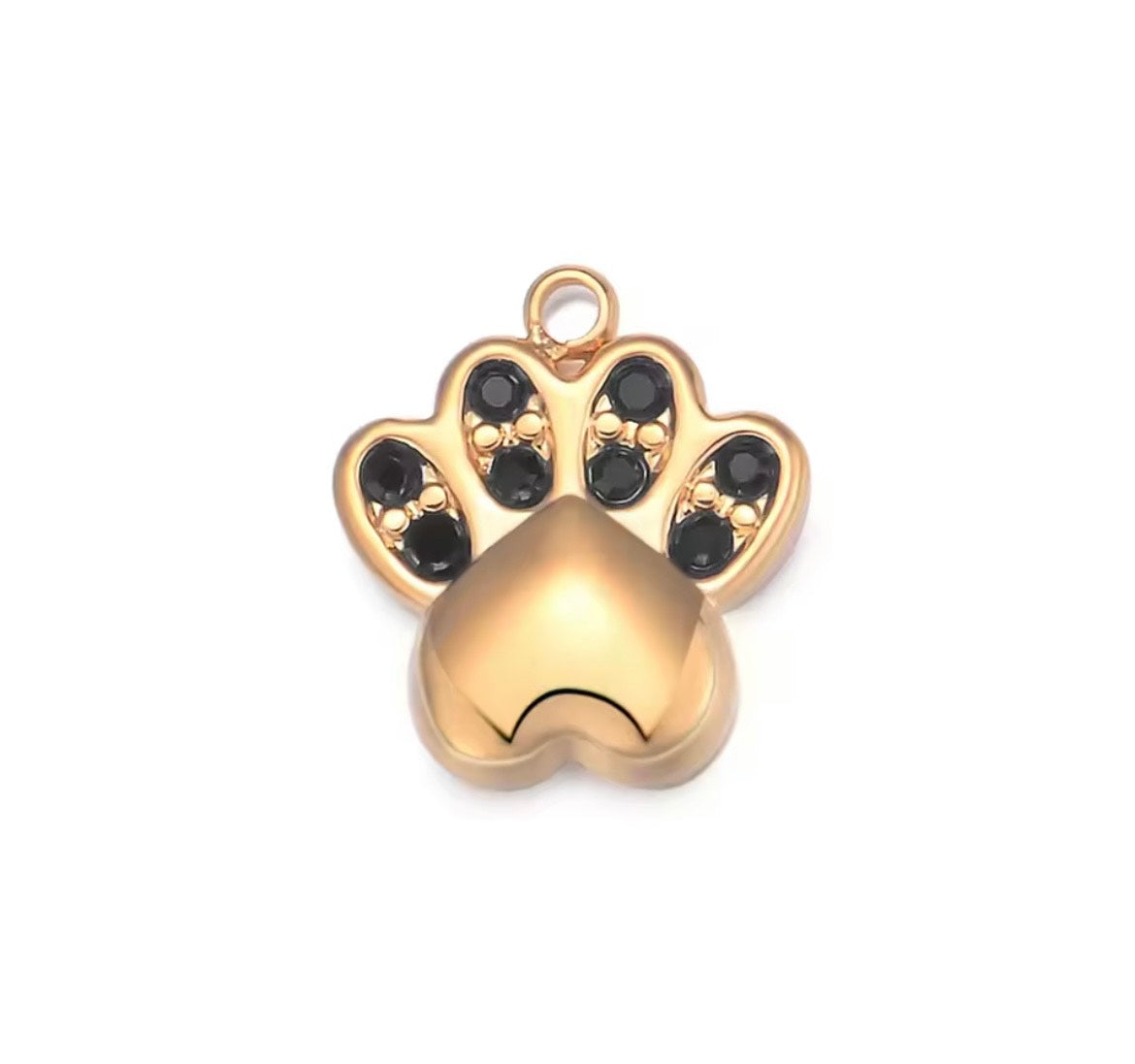 Small Solid Paw Print Charm
