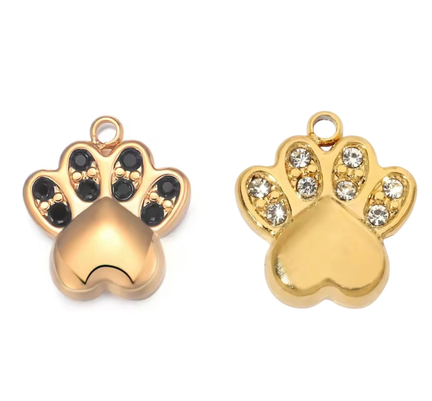 Small Solid Paw Print Charm