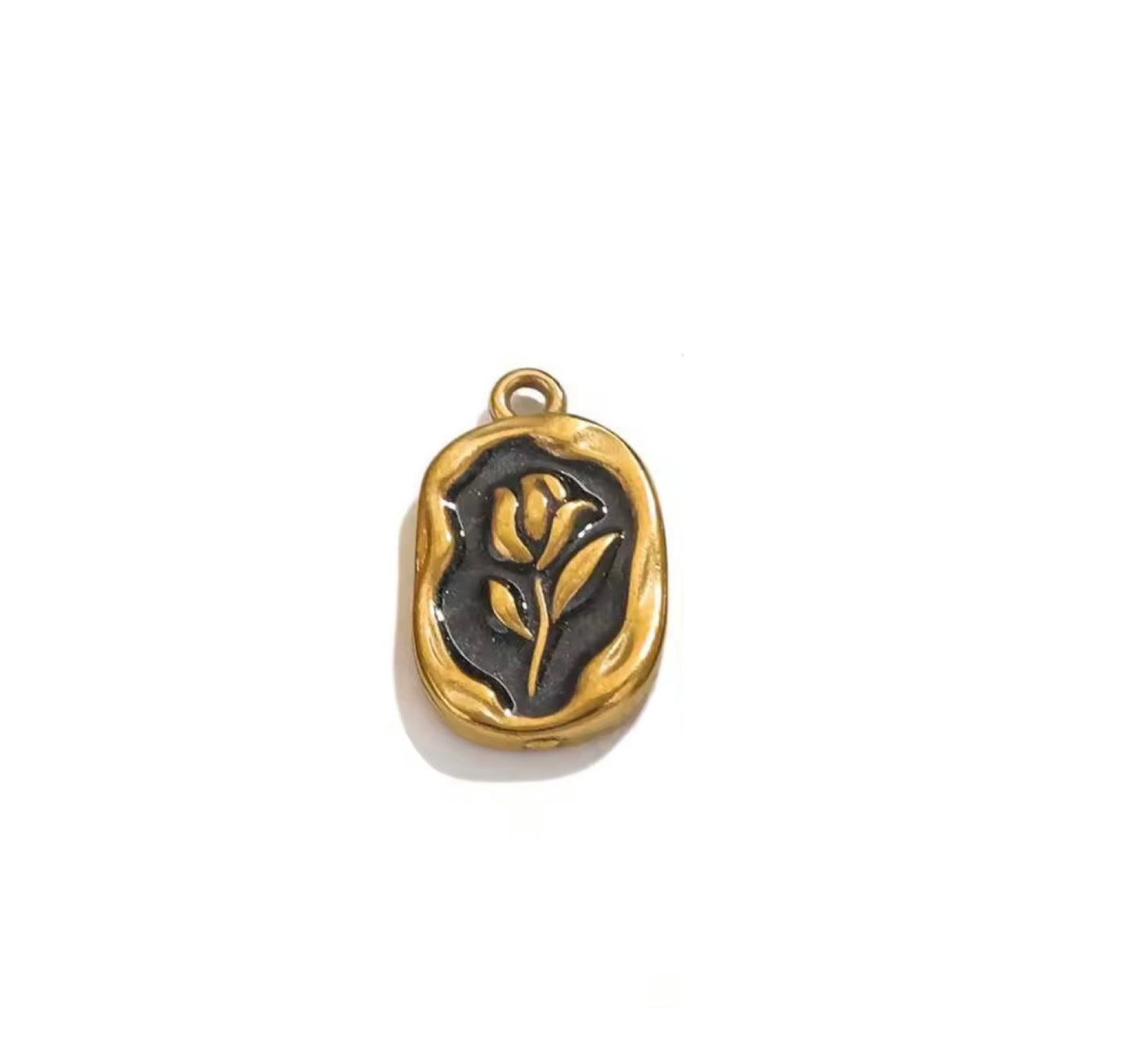 Medium Vintage Rose Charm