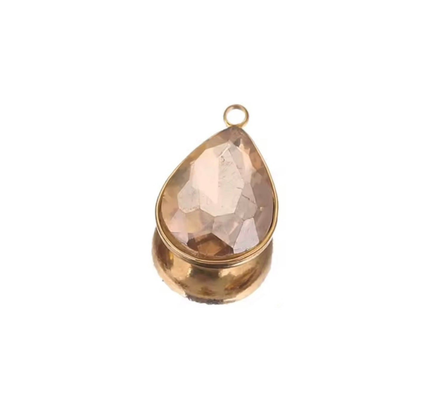 Small Tear Drop Gem Stone Charm