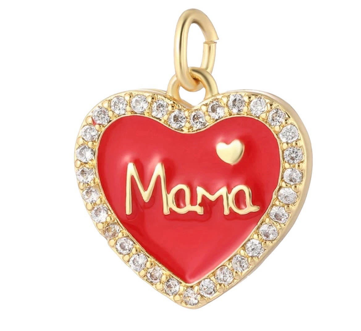 Small Mama Heart Charm