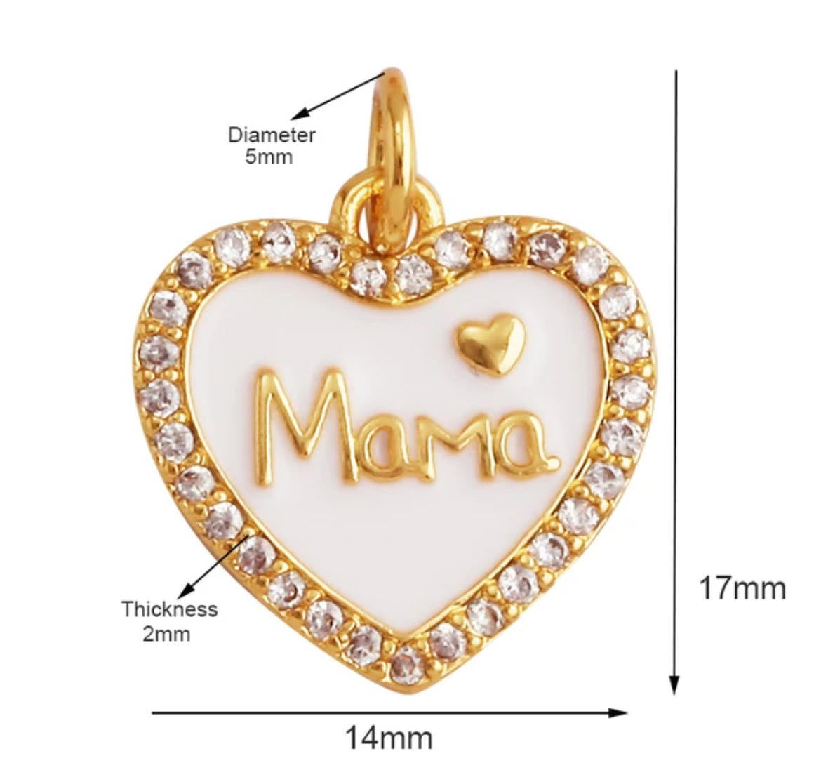 Small Mama Heart Charm