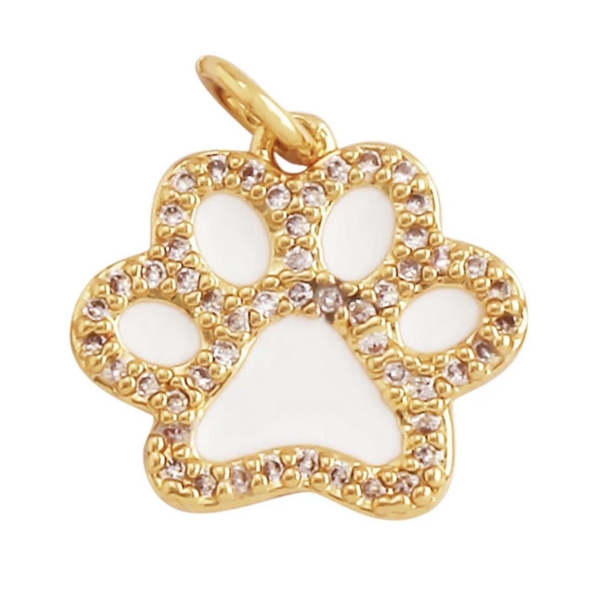 Small Enameled Paw Print Charm