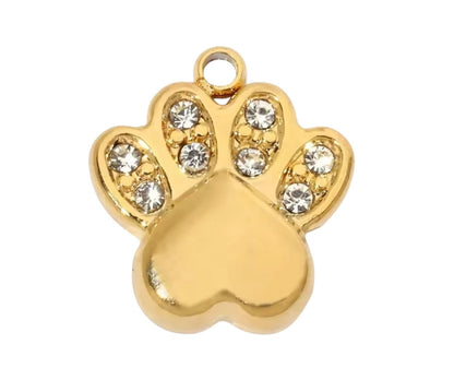 Small Solid Paw Print Charm