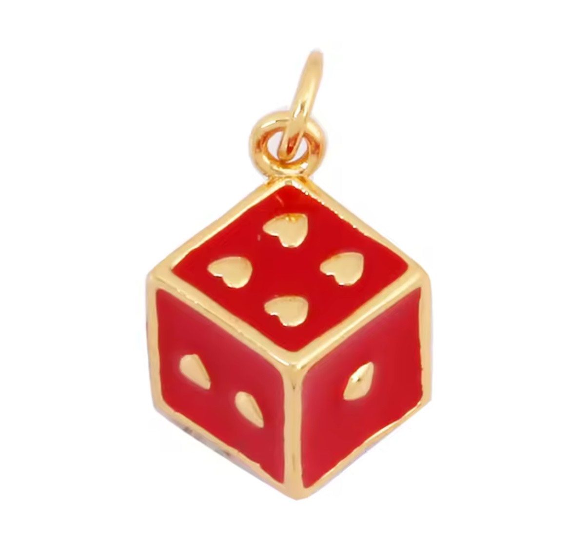 Medium Dice Charm I Red