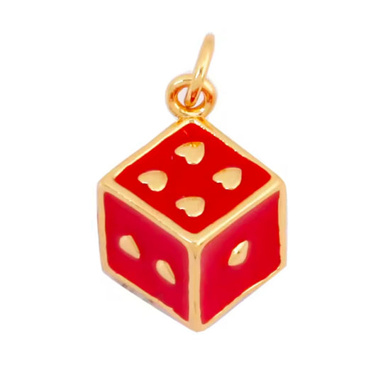 Medium Dice Charm I Red