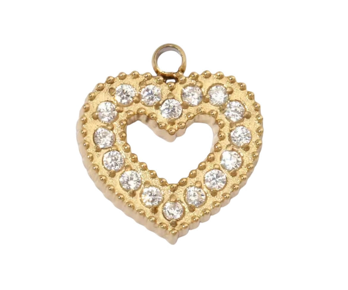 Mini Bling Heart Charm