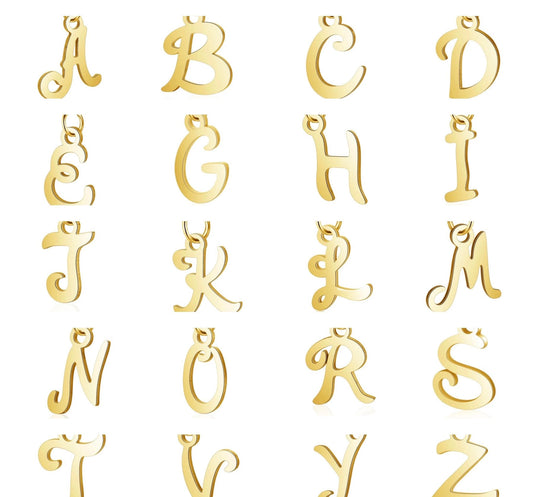 Small Cursive Letter Charm