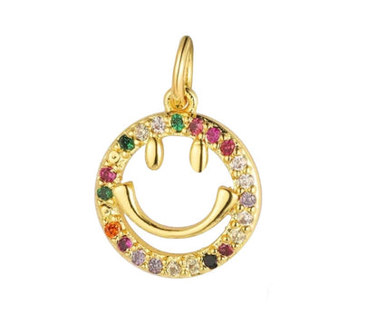 Small Rainbow Smiley Charm