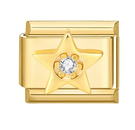 Gold Star I Charm Link