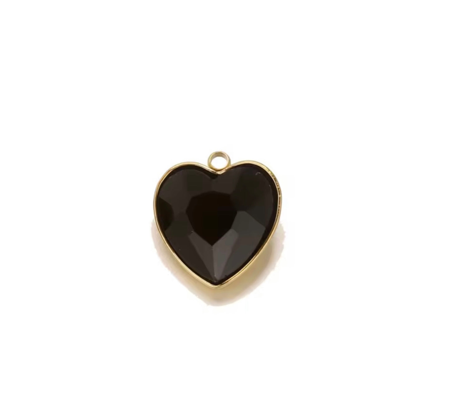 Small Onyx Heart Charm