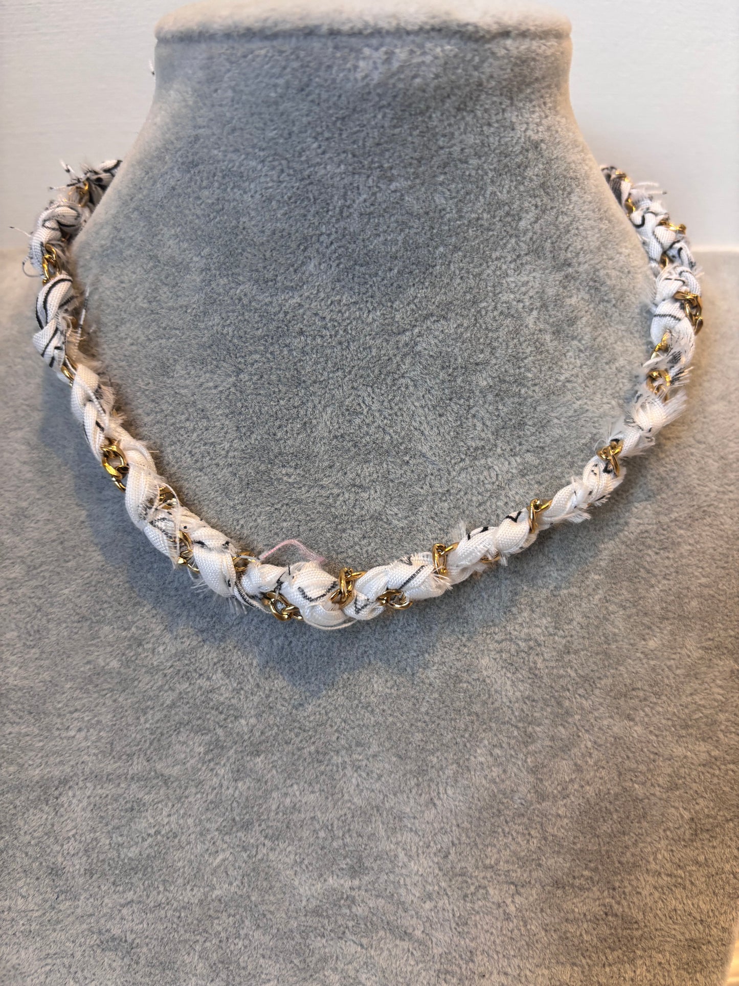 Bandana Chain Charm Necklace I White I Customize Me!