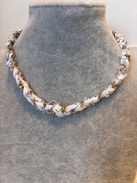 Bandana Chain Charm Necklace I White I Customize Me!