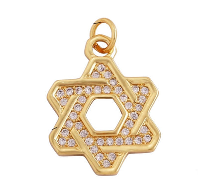 Large Modern Magen David Charm