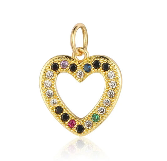 Small Multi-Colour Heart Charm