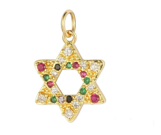 Small Multi-Colour Star of David Charm