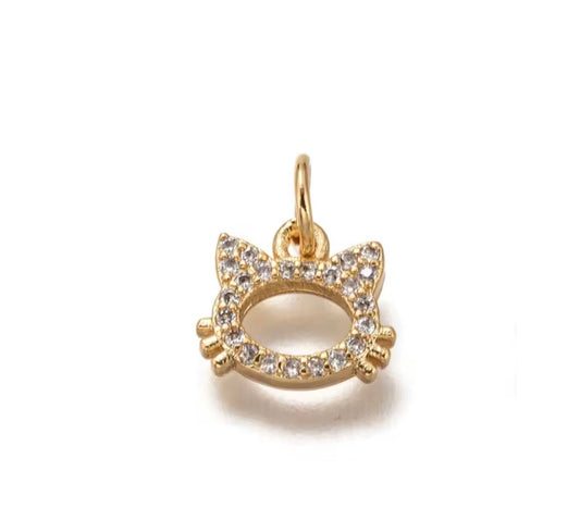 Small Blingy Kitty Charm