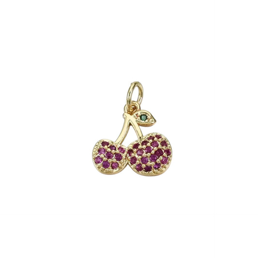 Small Ruby Cherry Charm