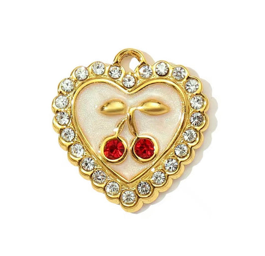 Small Cherry Heart Charm