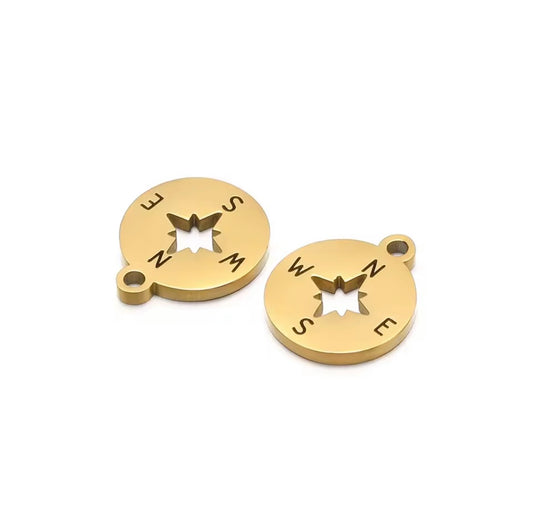 Small Solid Compass Charm