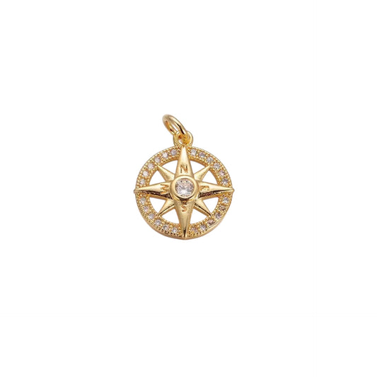 Small Blingy Compass Charm
