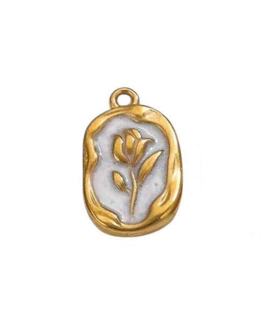 Medium Vintage Rose Charm