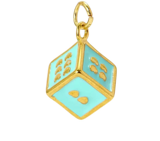 Medium Dice Charm I Aqua