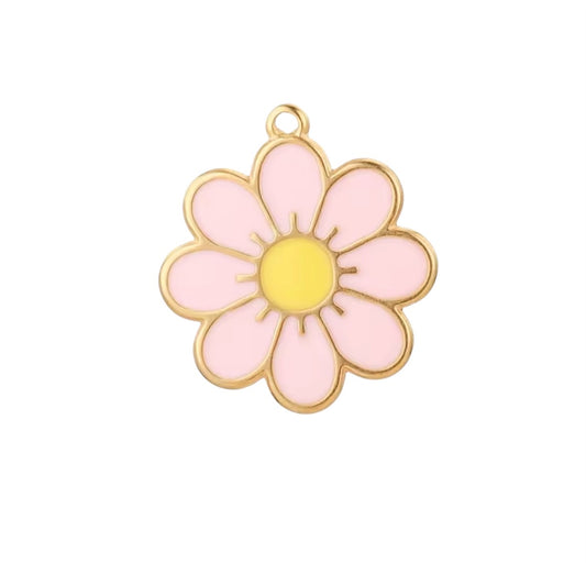 Medium Pink Daisy Charm