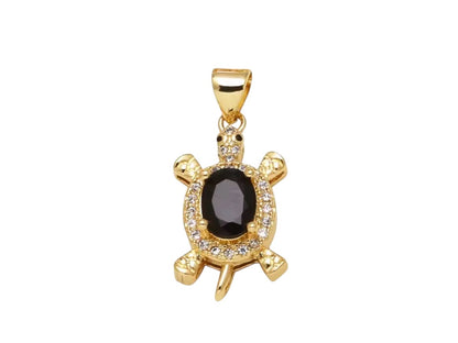 Small Gem Stone Turtle Charm