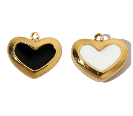 Small Gold Trimmed Heart Charm