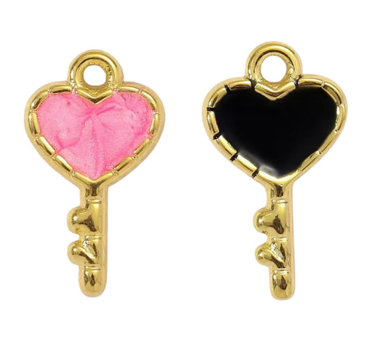 Small Enamel Key Charm