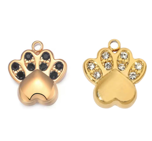 Small Solid Paw Print Charm