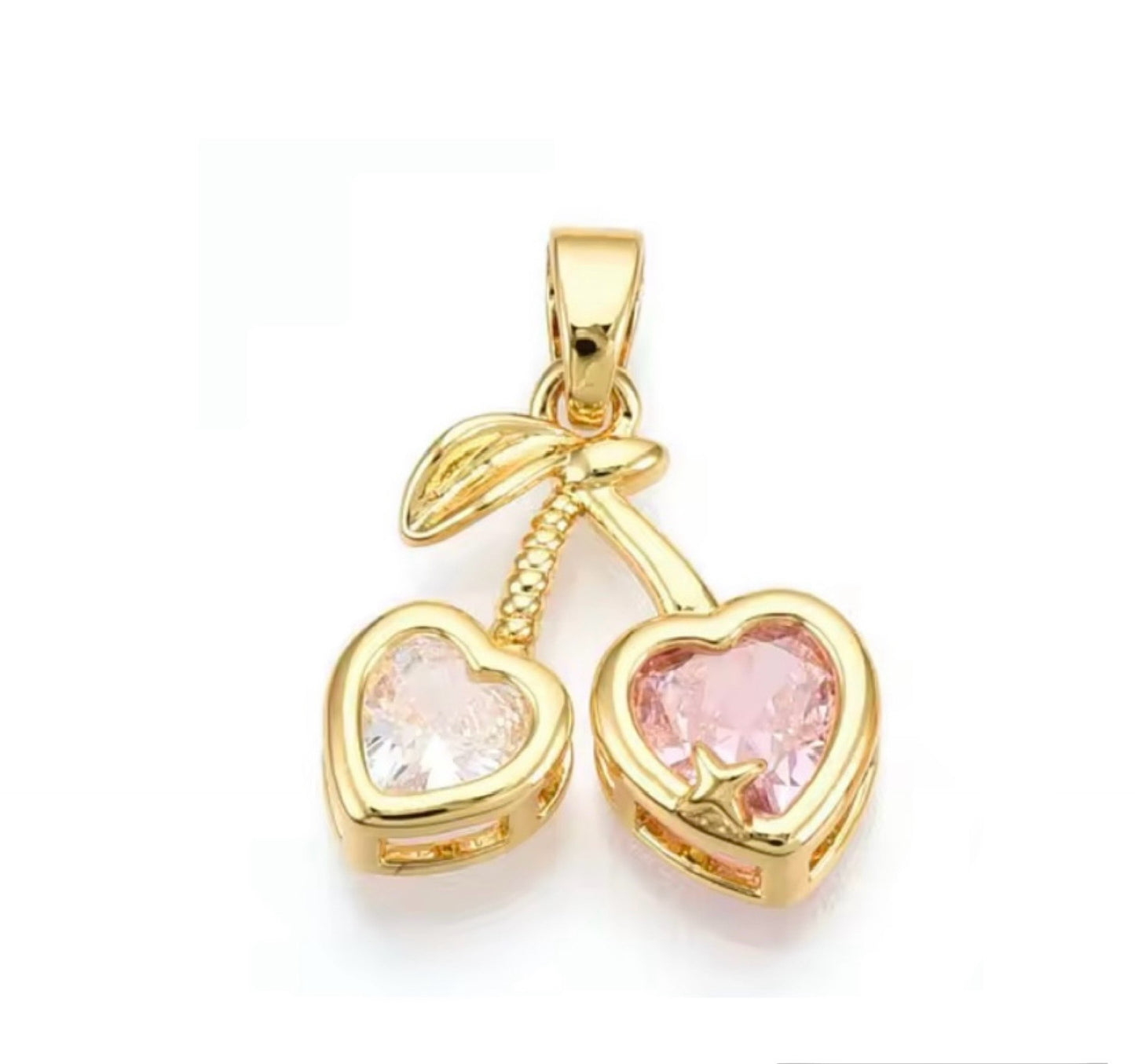 Small Pink Cherry Charm