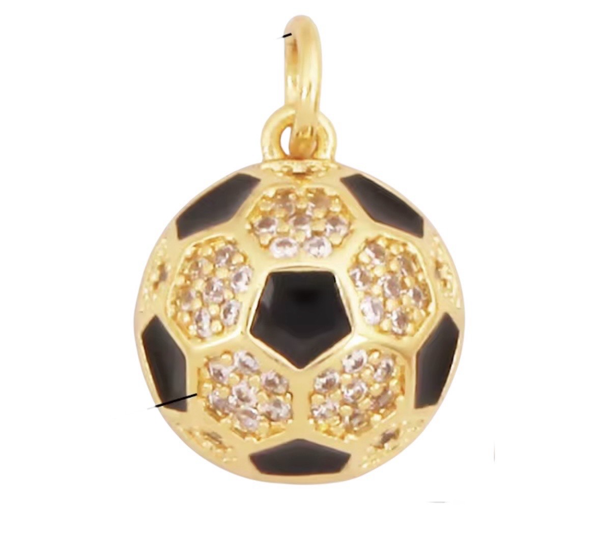 Small Bling Soccer Charm