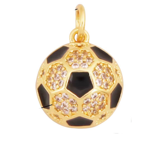 Small Bling Soccer Charm
