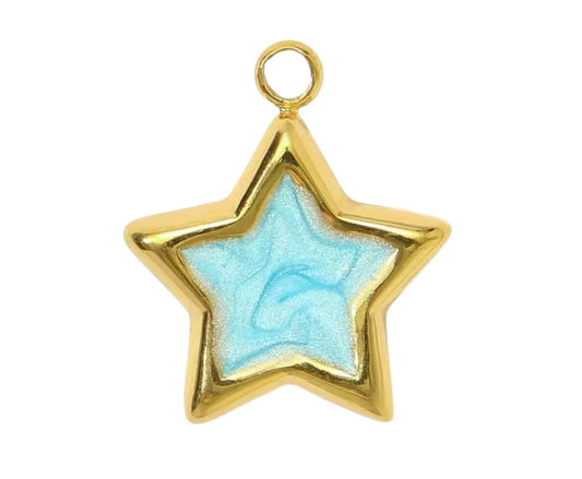 Small Aqua Star Charm