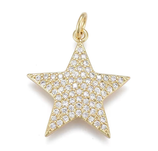 Medium Bling Star Charm