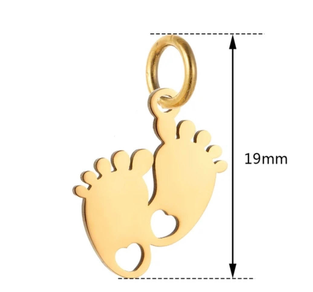 Small Baby Feet Charm