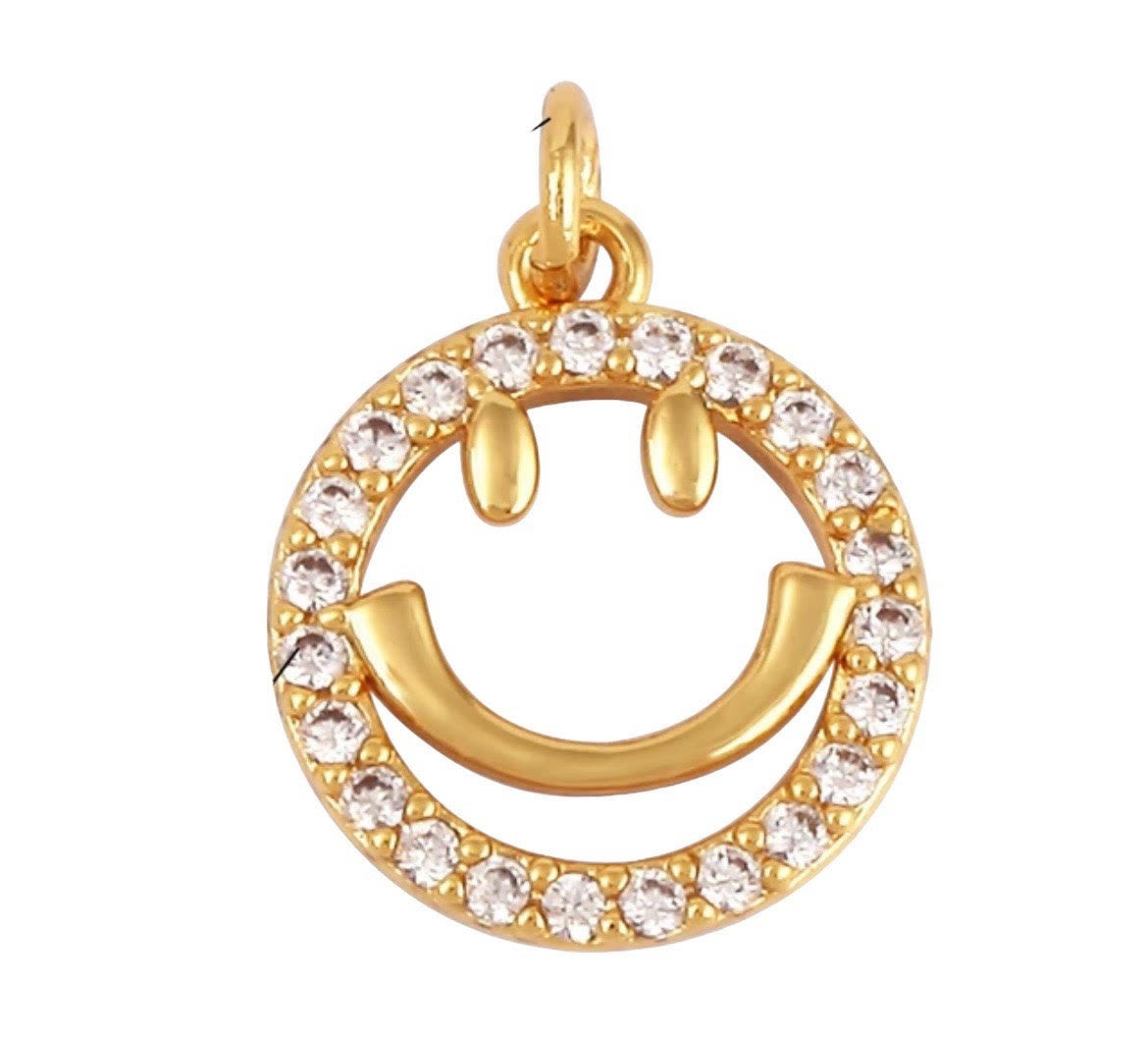 Small Blingy Smiley Charm