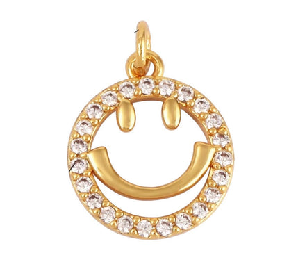 Small Blingy Smiley Charm