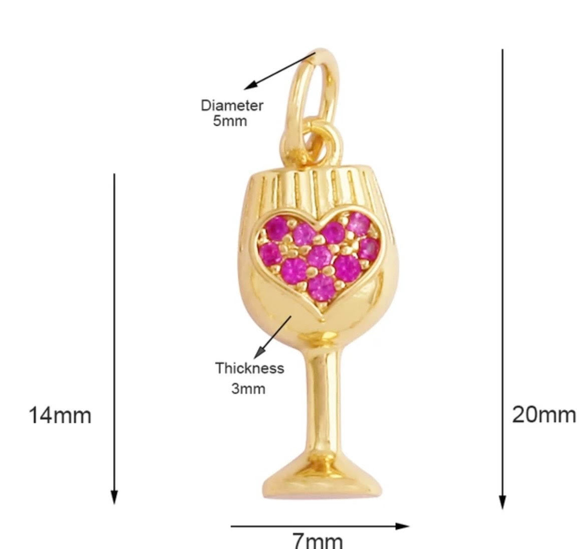 Small Wine Glass Charm